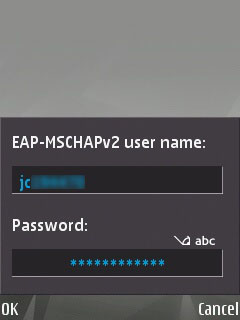 Symbian prompting for authentication data.