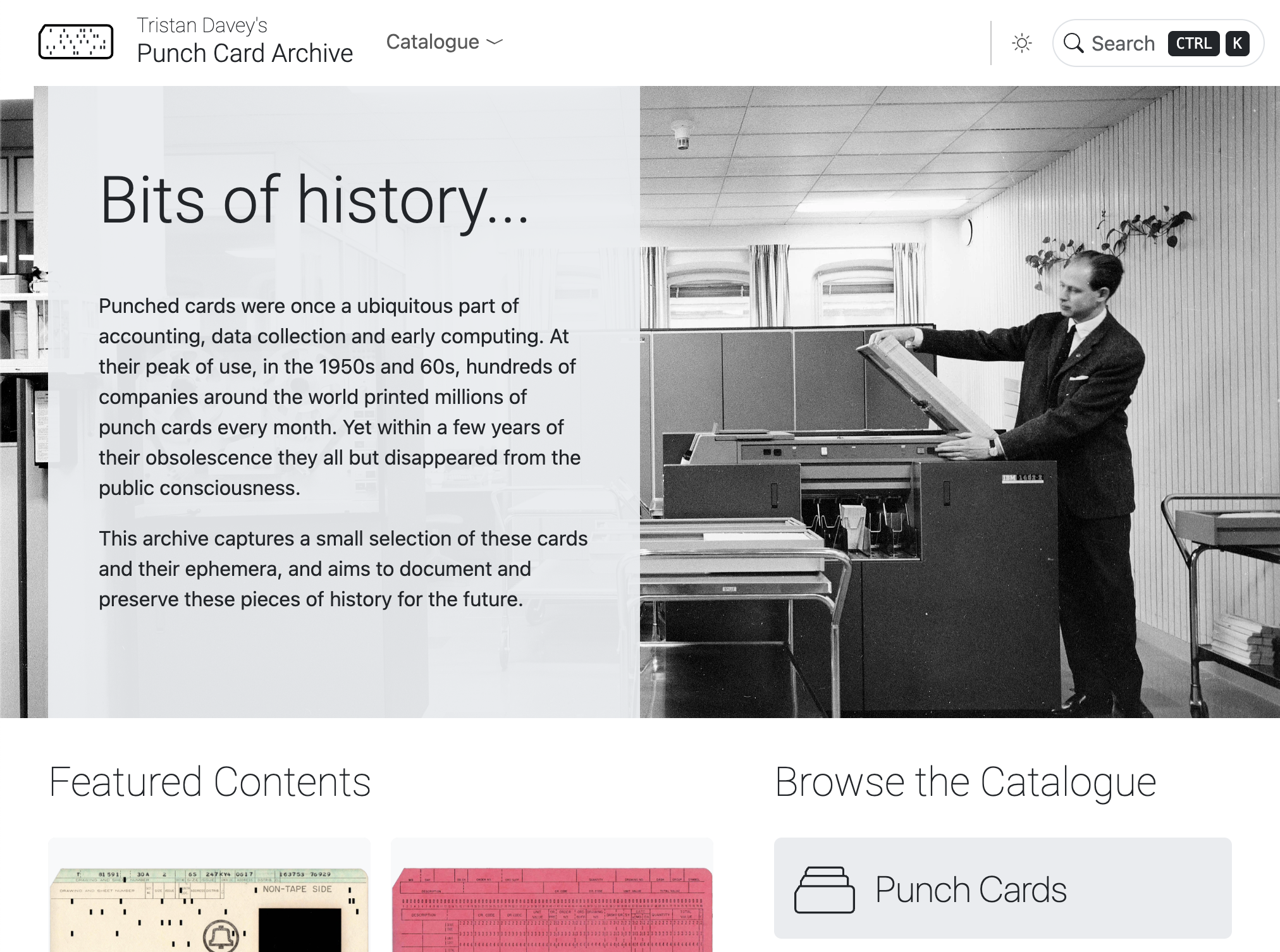 Punch Card Archive Website